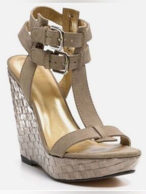 Stuart Weitzman Teague Leather Platform Sandals 8